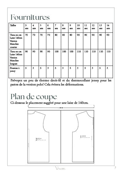 PAULIN KIDS— Patron PDF T-shirt PDF Enfants | Vévette