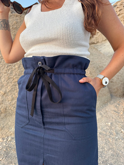YUZU — Patron Pochette Jupe fendue paperbag Femme | Vévette