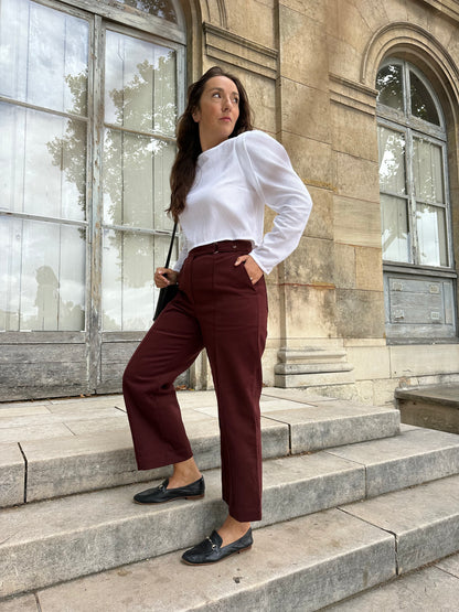 DORIANE — Patron PDF Blouse courte à dos boutonnée Femme | Vévette