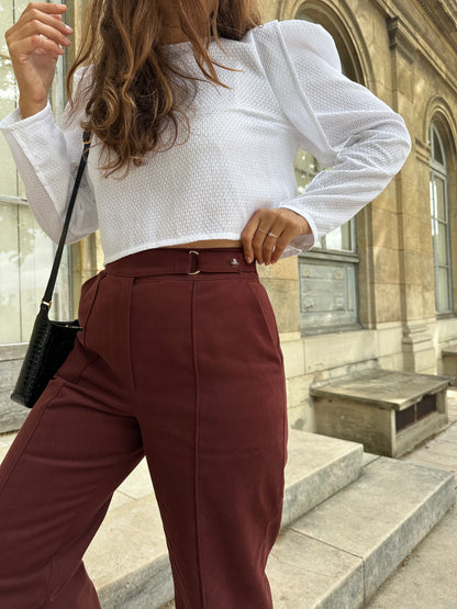 CORALIE — Patron PDF Pantalon droit à découpes Femme | Vévette