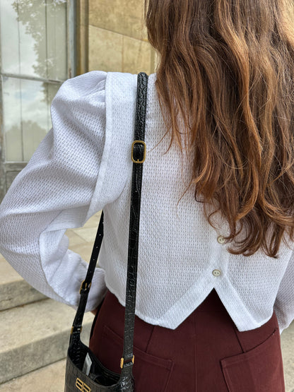 DORIANE — Patron PDF Blouse courte à dos boutonnée Femme | Vévette