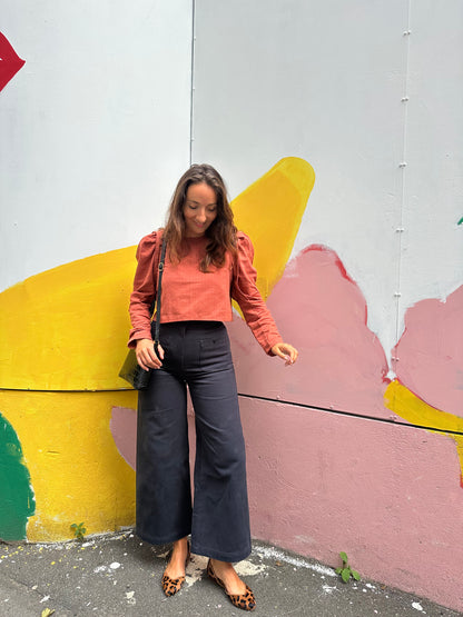 DORIANE — Patron PDF Blouse courte à dos boutonnée Femme | Vévette
