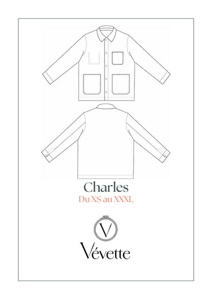 CHARLES — Patron  PDF Veste worker Homme | Vévette