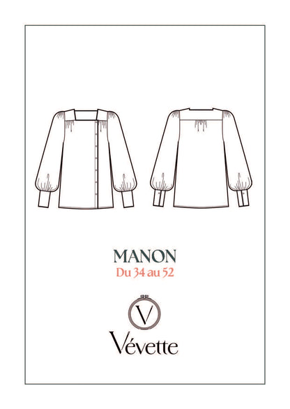 MANON — Patron  PDF Blouse asymétrique Femme | Vévette