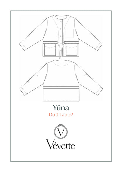 YÜNA — Patron  PDF veste à poches Femme | Vévette