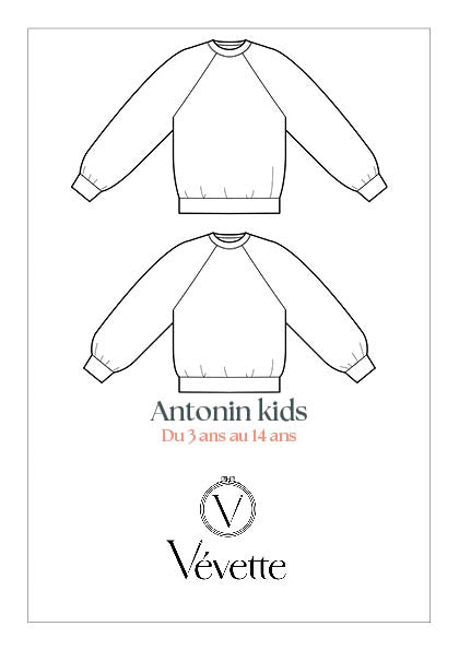 ANTONIN KIDS— Patron PDF Sweat raglan PDF Enfants | Vévette