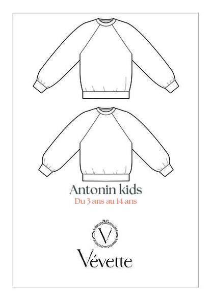 ANTONIN KIDS— Patron PDF Sweat raglan PDF Enfants | Vévette