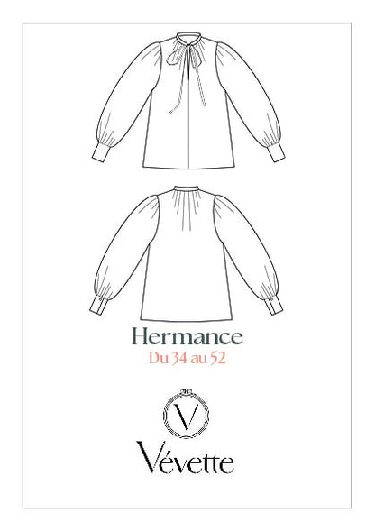 HERMANCE — Patron PDF Blouse à plis Femme | Vévette