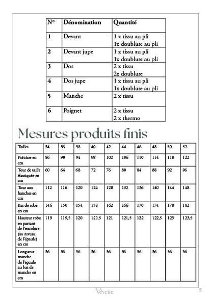 JUNE — Patron PDF Robe dos ouvert Femme | Vévette
