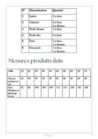 LOUIZON — Patron PDF Pantalon droit Femme | Vévette