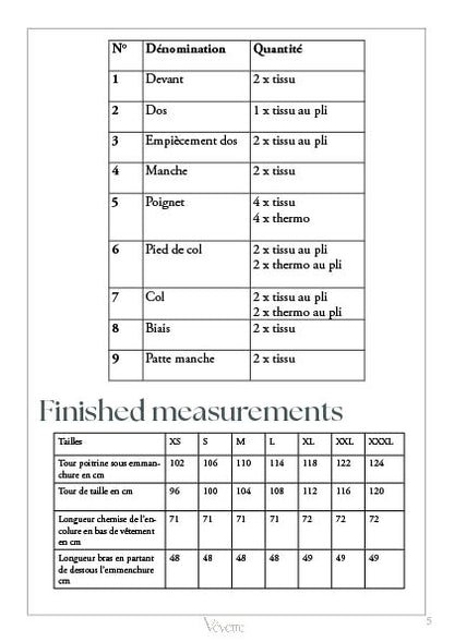 OLMO — Patron PDF Chemise Homme | Vévette