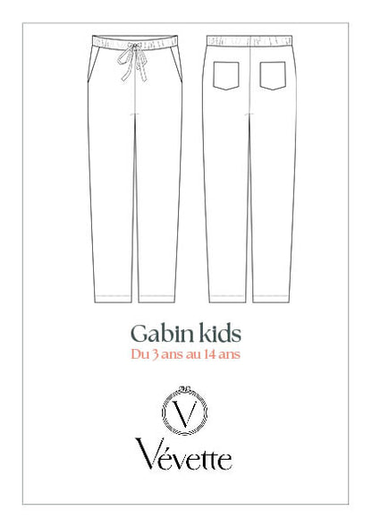 GABIN KIDS— Patron PDF Pantalon droit Enfants | Vévette