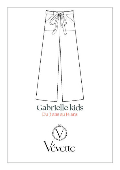 GABRIELLE KIDS— Patron PDF Pantalon large Enfants | Vévette