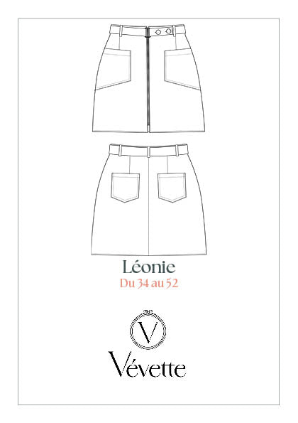 LEONIE — Patron PDF Jupe courte zippée Femme | Vévette