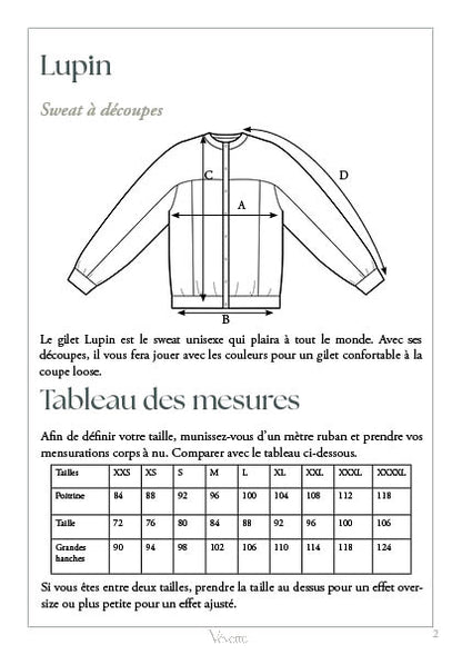 LUPIN— Patron  PDF Sweat à découpes Adultes | Vévette