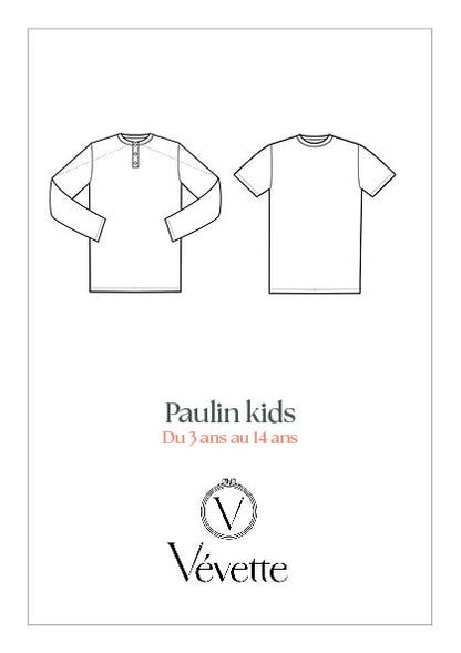 PAULIN KIDS— Patron PDF T-shirt PDF Enfants | Vévette