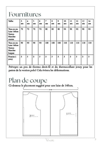 PAULIN KIDS— Patron PDF T-shirt PDF Enfants | Vévette