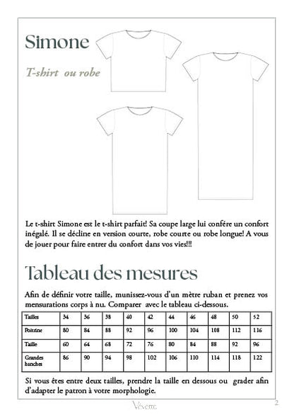 SIMONE — Patron Pochette T-shirt ample Femme | Vévette