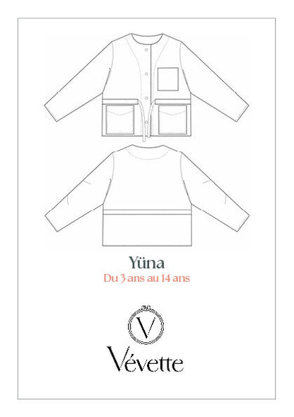 YÜNA KIDS — Patron PDF Veste à poches Enfant | Vévette