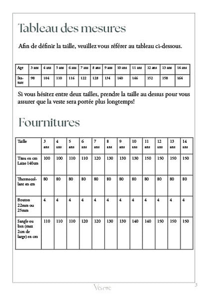 YÜNA KIDS — Patron PDF Veste à poches Enfant | Vévette