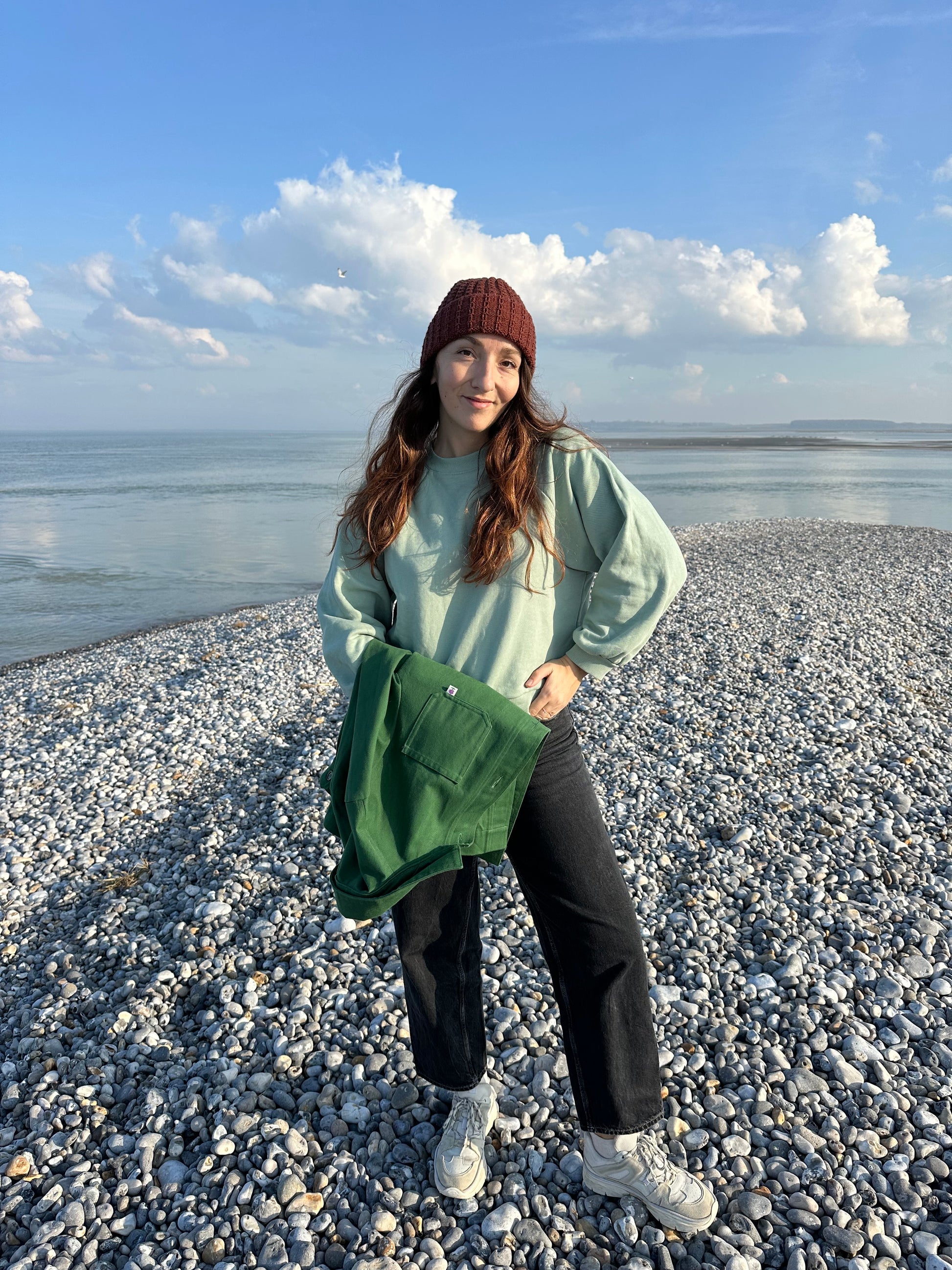 Patron de couture Antonin et bonnet Louise - Sweat manche raglan et bonnet tricoté, vue de face