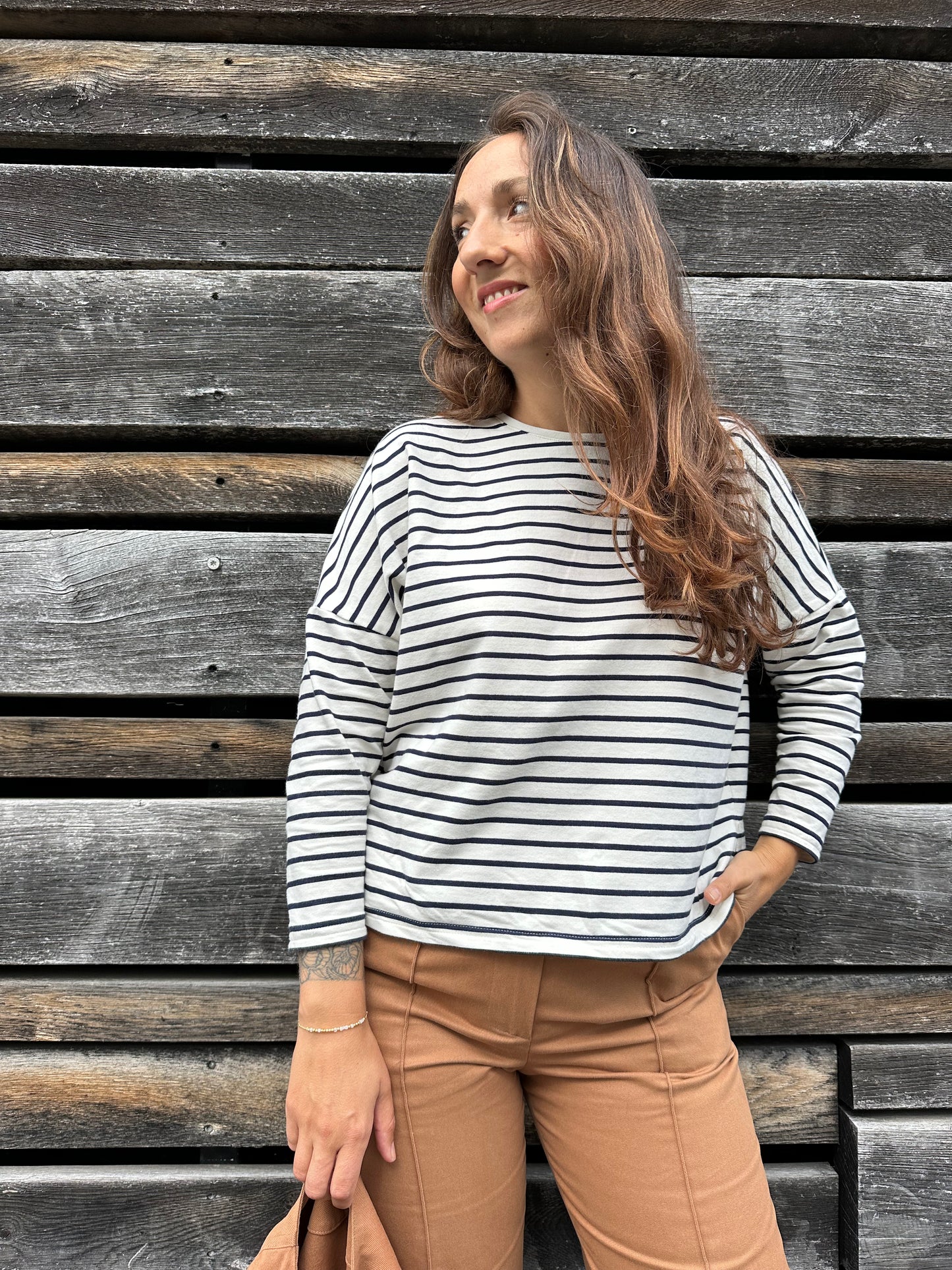 Patron de couture Marine et Coralie - T-shirt manche 3/4 et pantalon droit, vue de face