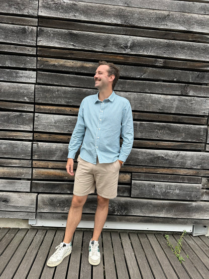Patron de couture Olmo et Figaro - Chemise et bermuda homme, vue de face