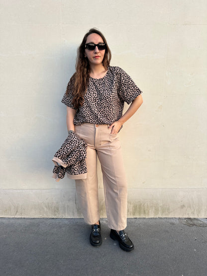 Patron de couture Simone et Lilly - T-shirt ample et pantalon barrel, vue de face